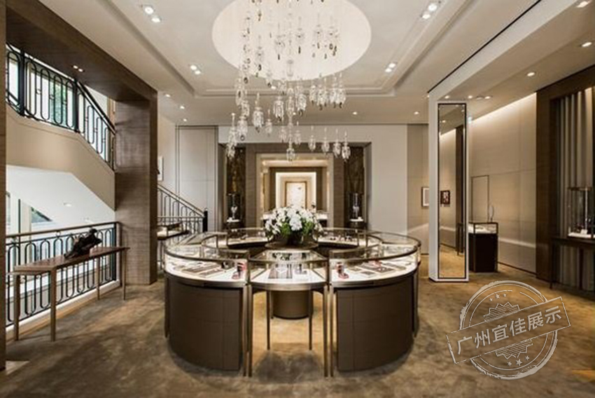 圓形玻璃珠寶展柜