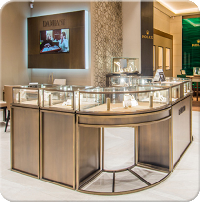 不銹鋼玻璃珠寶展柜