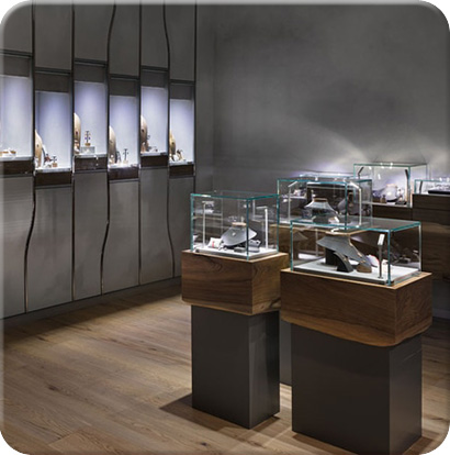 貼木紋珠寶展柜