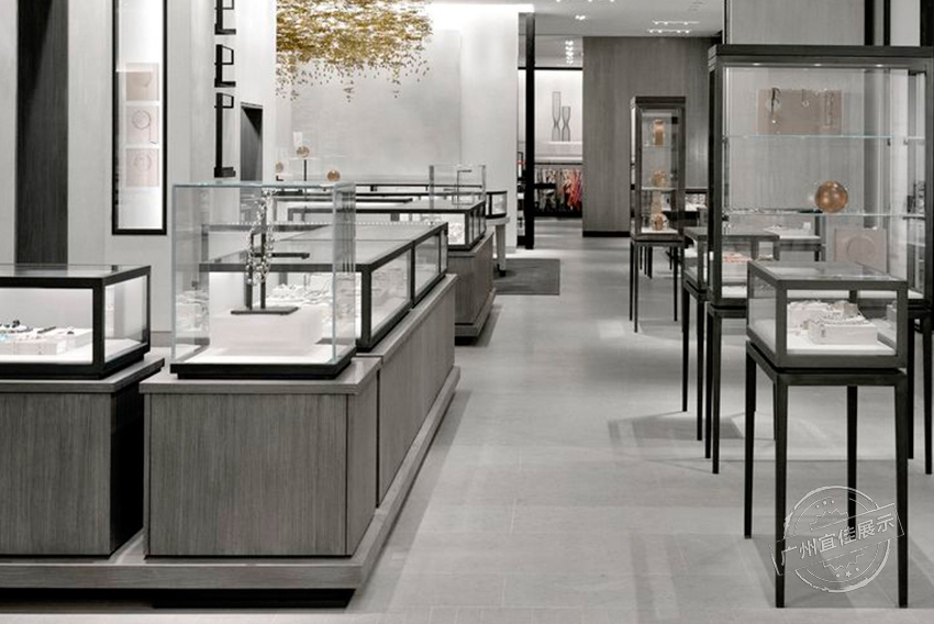 貼木紋珠寶展柜