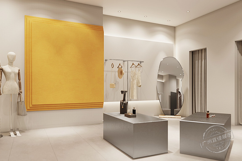 奶油風(fēng) 服裝展柜