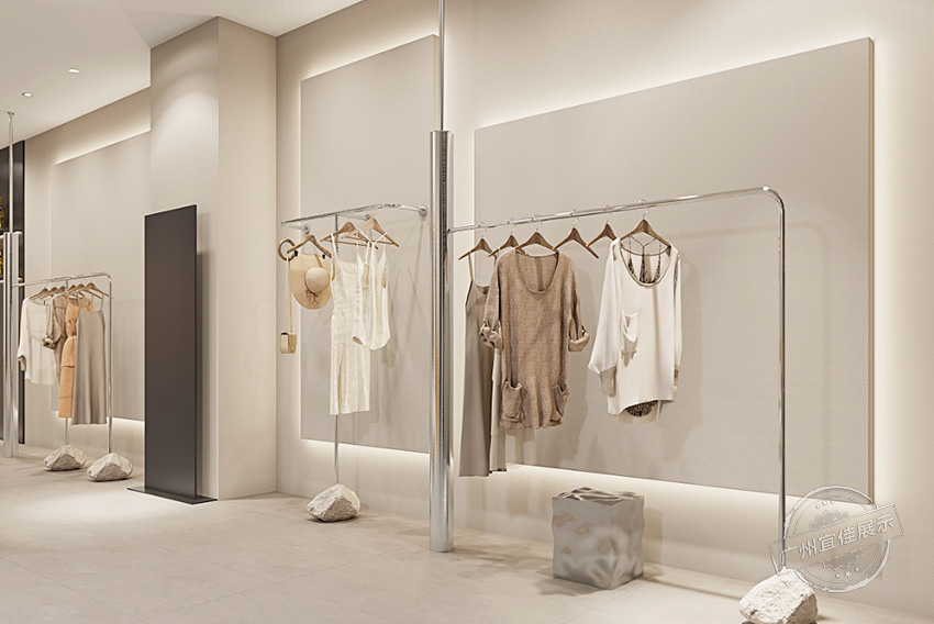 奶油風(fēng) 服裝展柜
