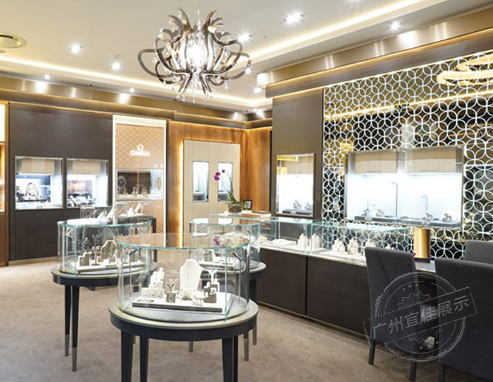 圓形玻璃珠寶展柜